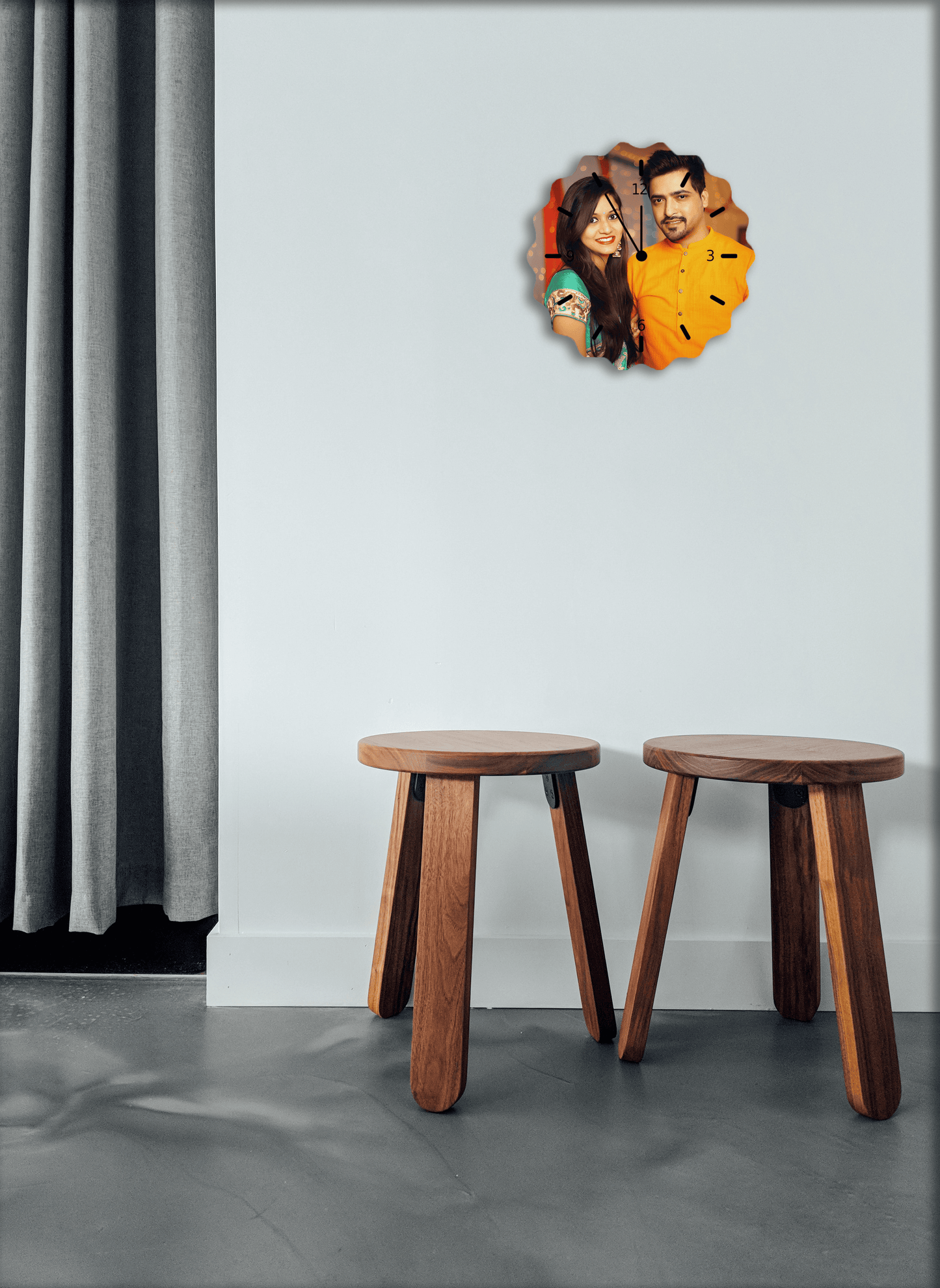 Curved Edge Wall clock (9x9 inches)