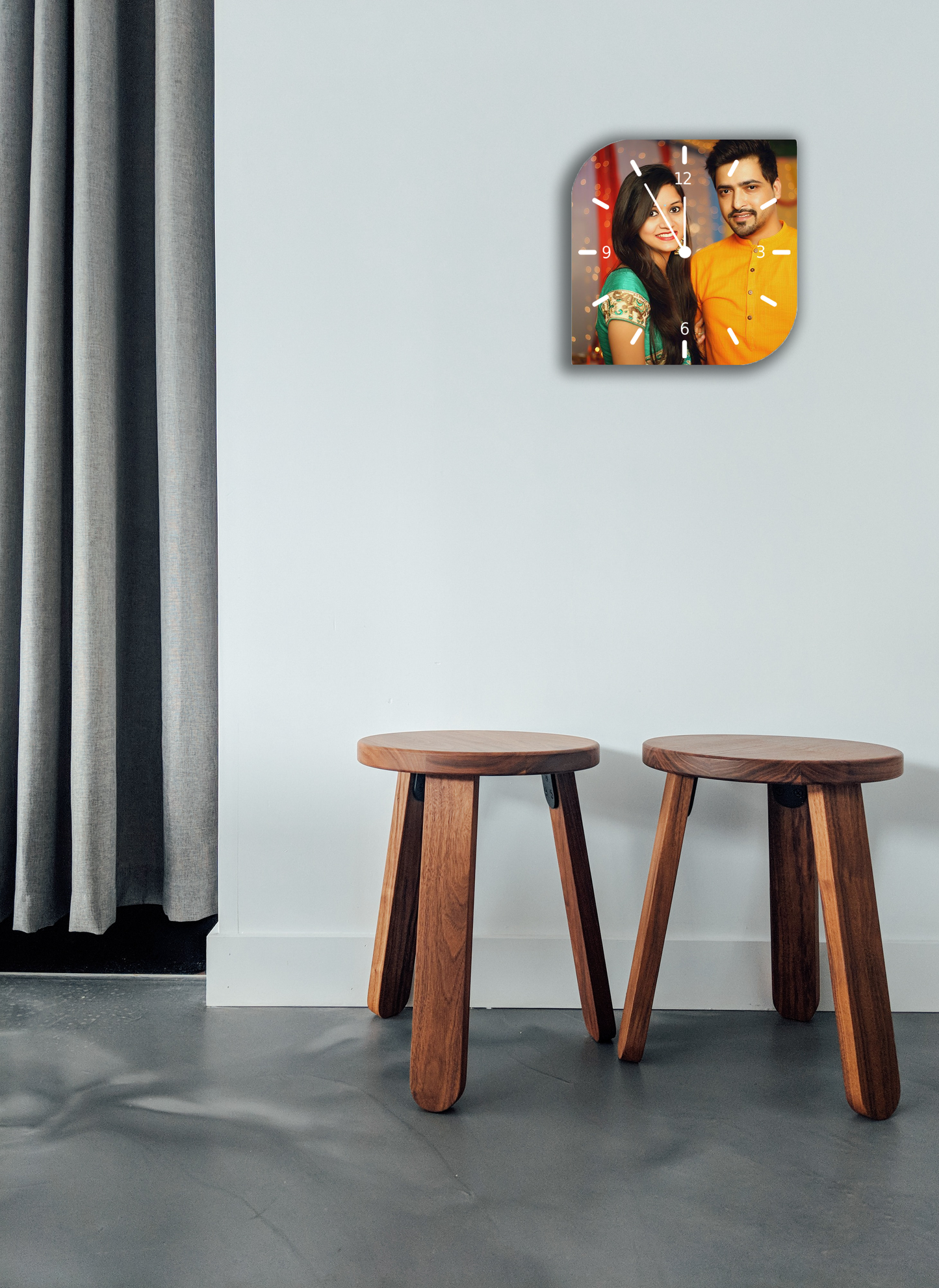 Two Side Curved Edge Wall Clock